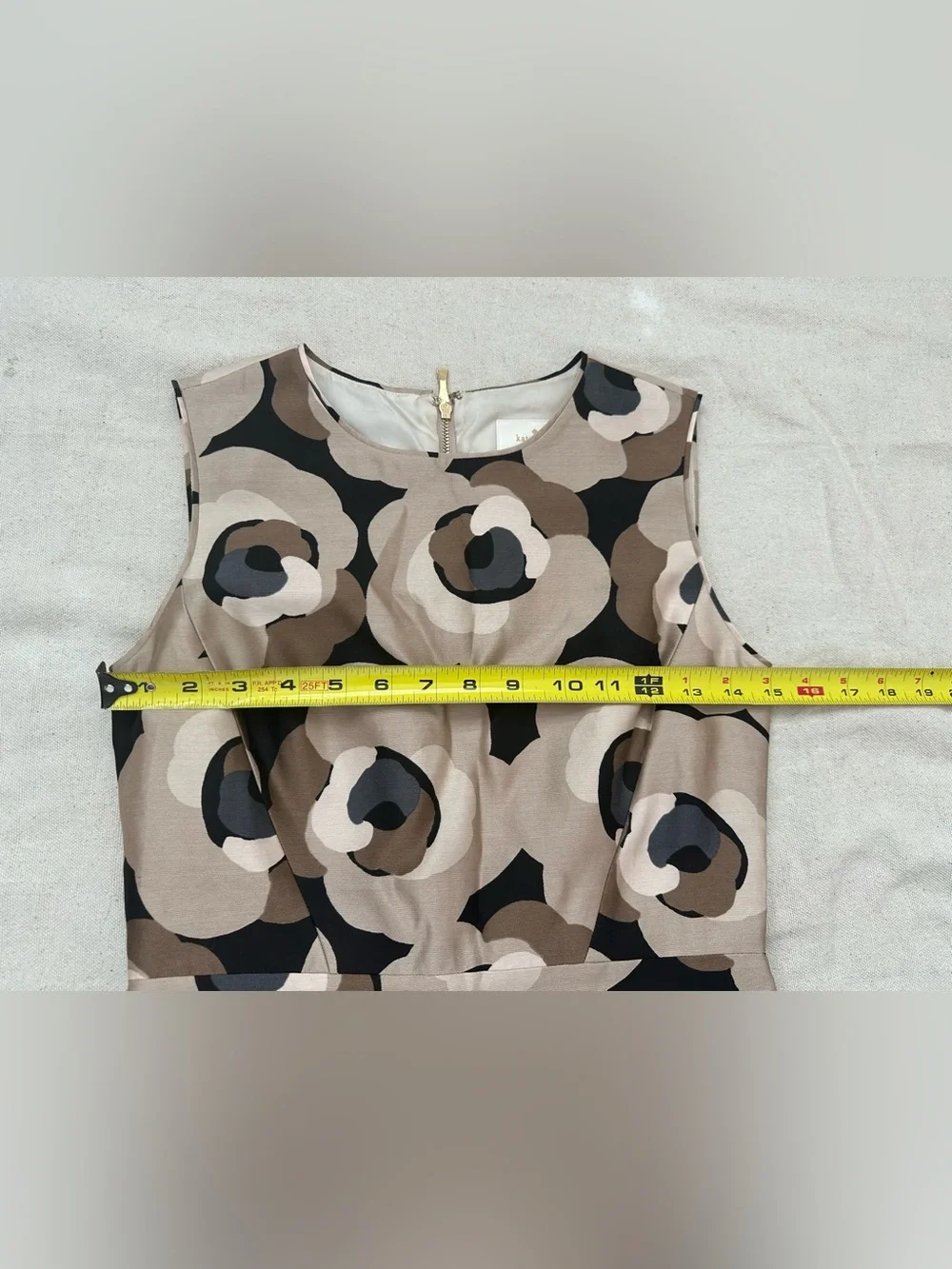 Kate Spade Deco Rose Della Floral Silk Cotton Shift Dress Size 2 Art Abstract